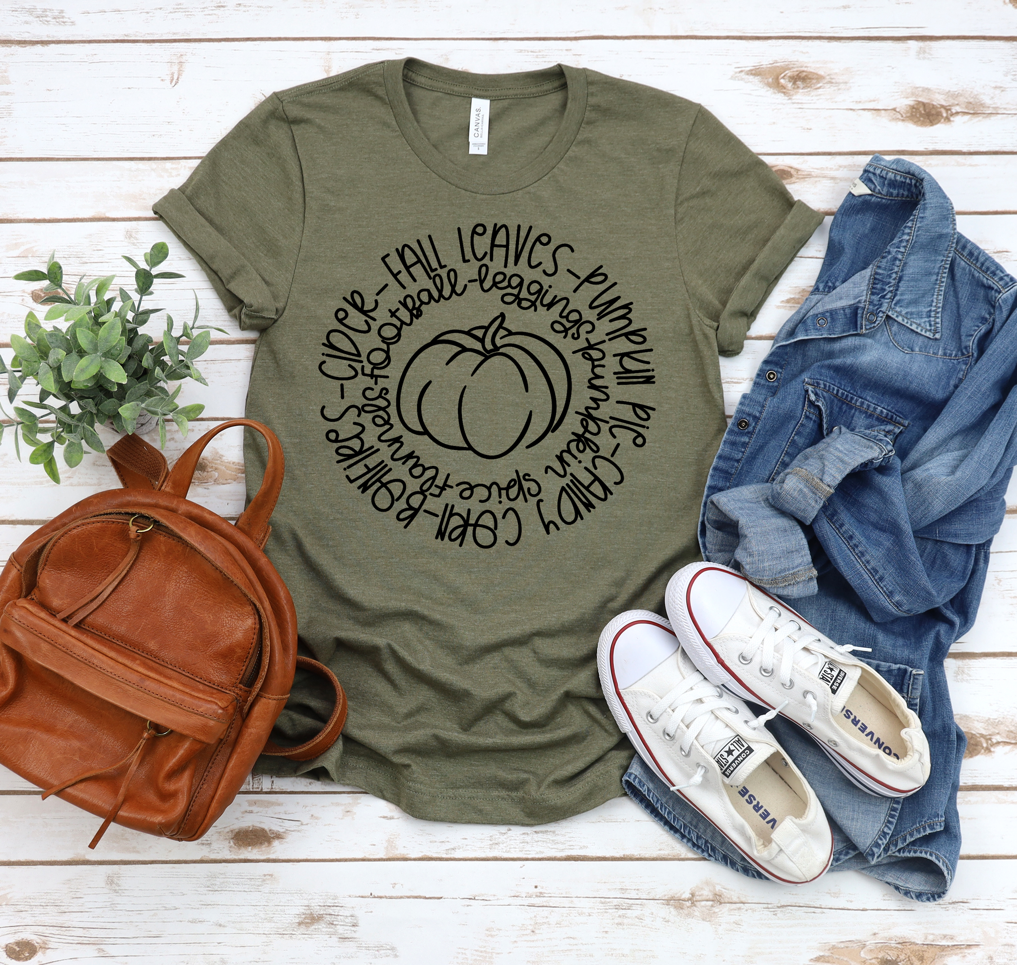 Fall Circle with Pumpkin-Fall Tee - SKC Boutique